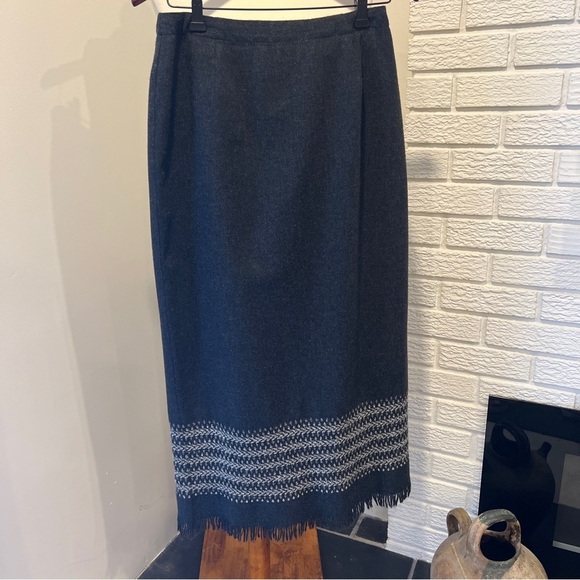 Vintage woven wool skirt made in USA by MICHELE - Picture 10 of 12